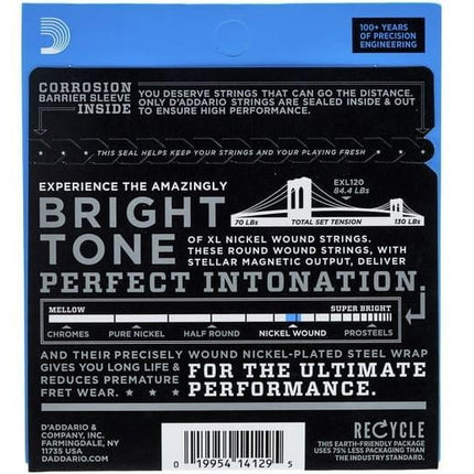 DADDARIO EXL120 ELEKTRO GİTAR TEL SETİ, XL, 9-42, SUPER LIGHT