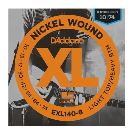 DADDARIO EXL140-8 ELEKTRO GİTAR TEL SETİ, 8 TELLİ, XL, 10-74, LIGHT TOP/HEAVY BOTTOM