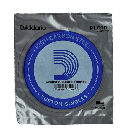 DADDARIO PL010 ELEKTRO VE AKUSTİK TEK TEL, E-(Mİ), YÜKSEK KARBONLU ÇELİK