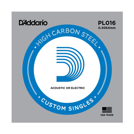 DADDARIO PL016 ELEKTRO VE AKUSTİK TEK TEL, G-(SOL), YÜKSEK KARBONLU ÇELİK