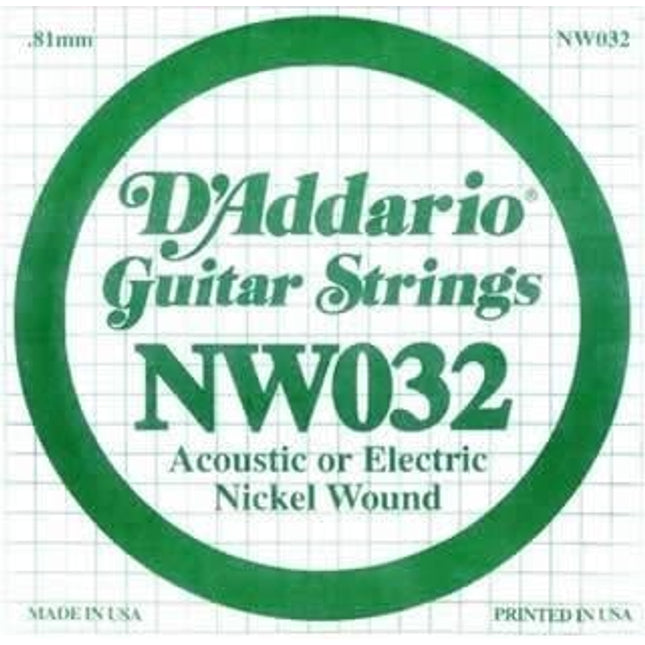 DADDARIO NW032 ELEKTRO VE AKUSTİK TEK TEL, (LA), 0.032
