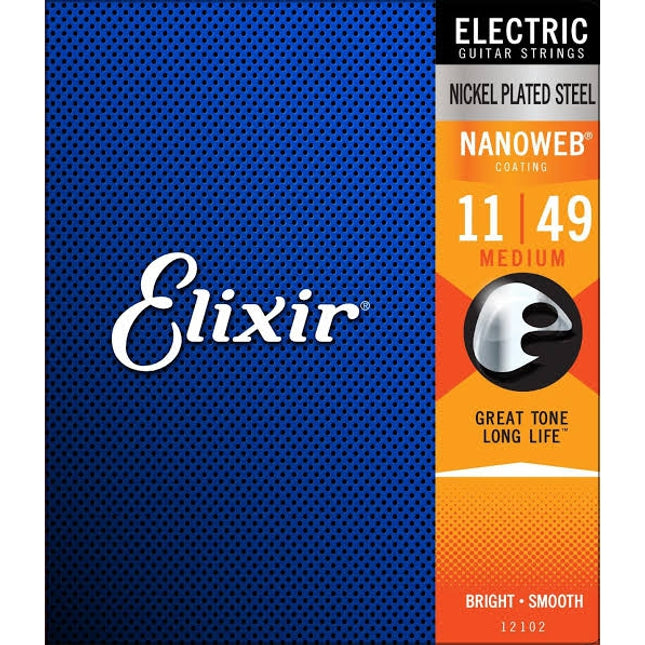 Elixir 12102 Nanoweb Medium Elektro Gitar Teli (11-49)