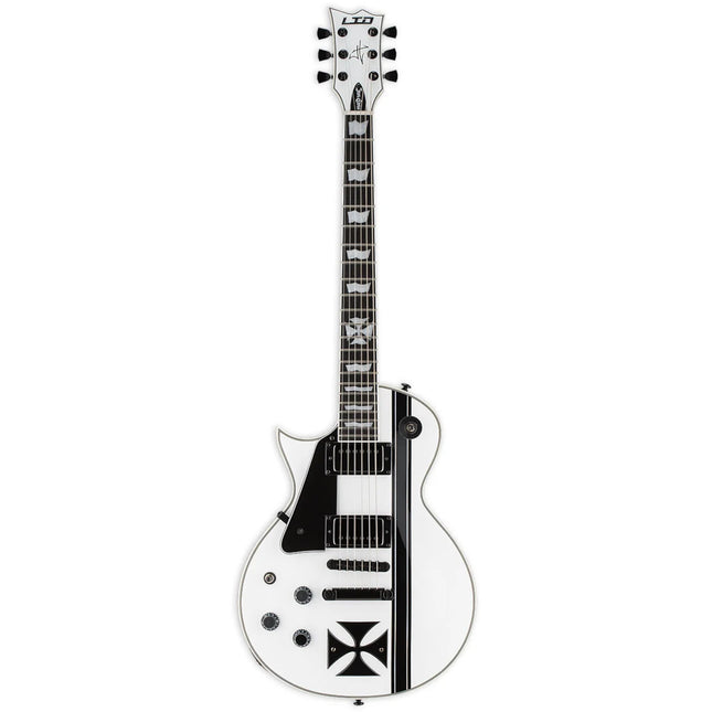 ESP LTD James Hetfield Signature Iron Cross Snow White Left-Handed Electric Guitar 