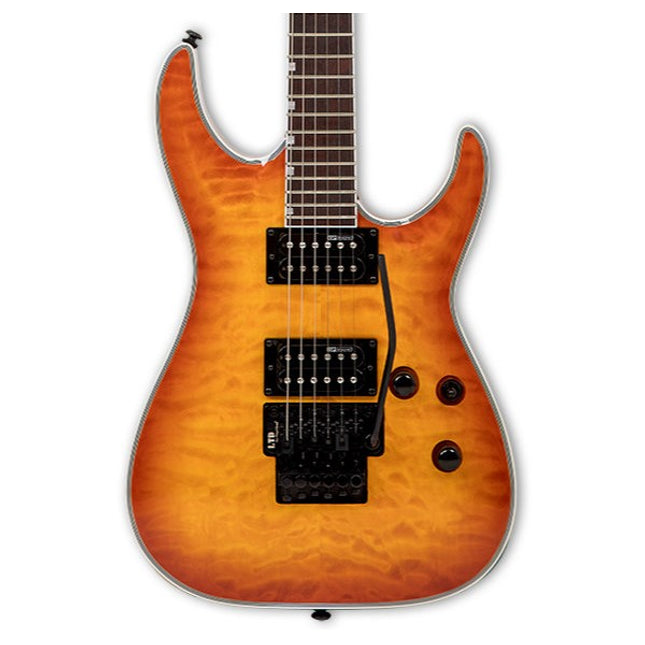 ESP LTD MH-230 QM FR Quilted Maple See Thru Amber Sunburst Electric Guitar 