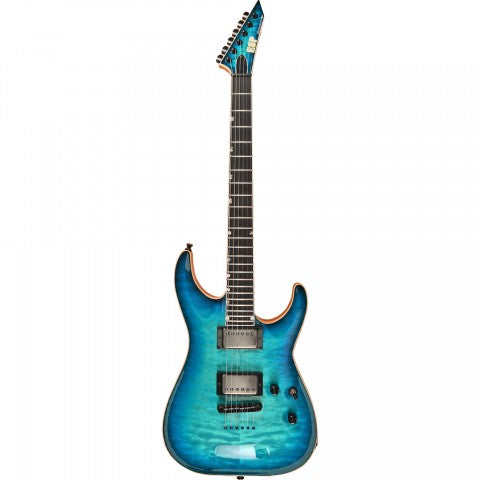 ESP USA Custom Horizon II Quilted Maple Aqua Marine Sunburst Electric Guitar 