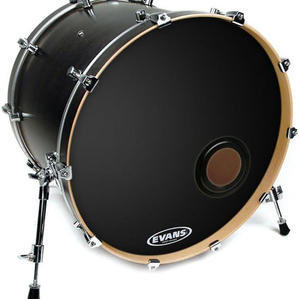 EVANS BD18REMAD 18" DERİ RESONANT SİYAH KİCK ÖN SÜNGERLİ DELİKLİ