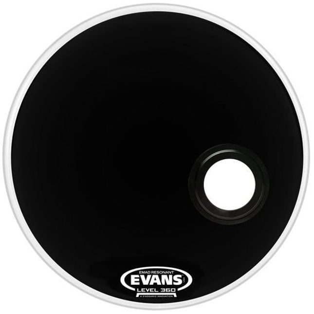EVANS BD20REMAD 20" DERİ RESONANT KİCK SİYAH ÖN SÜNGERLİ DELİKLİ TEK KAT