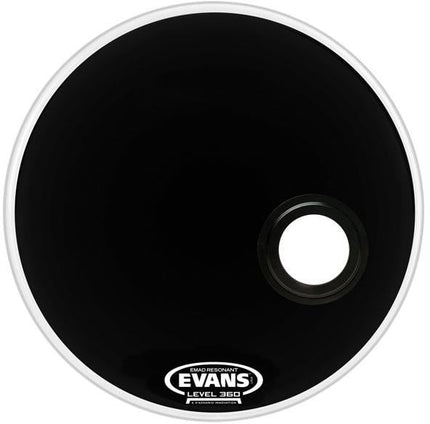 EVANS BD20REMAD 20" DERİ RESONANT KİCK SİYAH ÖN SÜNGERLİ DELİKLİ TEK KAT