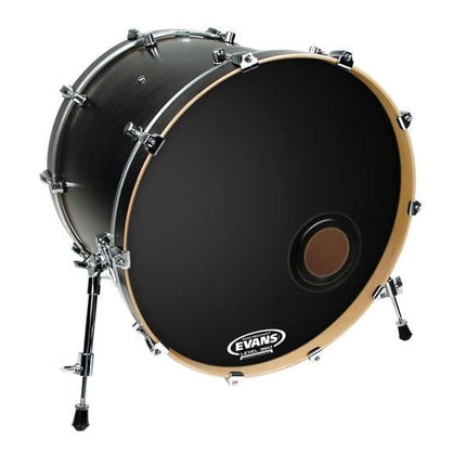 EVANS BD20REMAD 20" DERİ RESONANT KİCK SİYAH ÖN SÜNGERLİ DELİKLİ TEK KAT