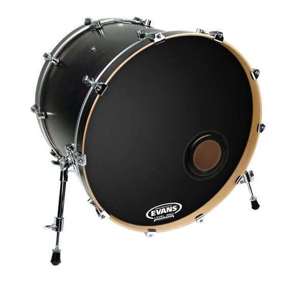 EVANS BD20REMAD 20" DERİ RESONANT KİCK SİYAH ÖN SÜNGERLİ DELİKLİ TEK KAT
