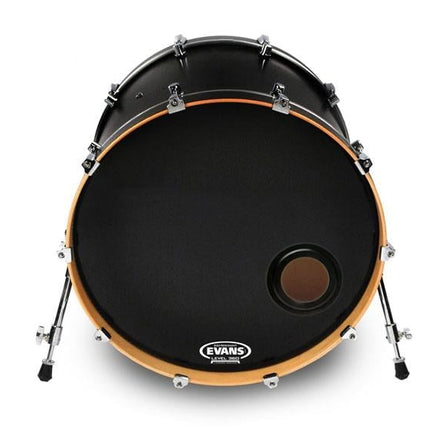 EVANS BD20REMAD 20" DERİ RESONANT KİCK SİYAH ÖN SÜNGERLİ DELİKLİ TEK KAT