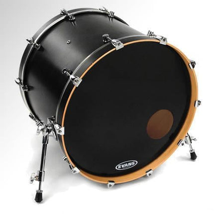 EVANS BD22RB 22" DERİ RESONANT SİYAH KİCK ÖN DELİKLİ TEK KAT