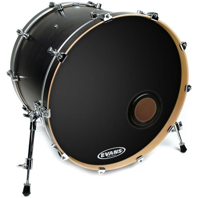 EVANS BD22REMAD 22" DERİ RESONANT KİCK SİYAH ÖN SÜNGERLİ