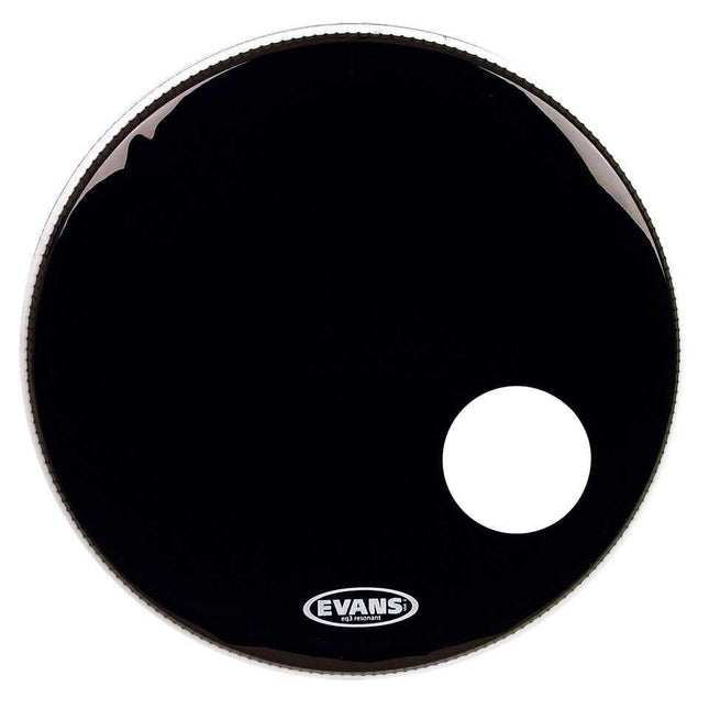 EVANS BD24RB 24" DERİ RESONANT SİYAH KİCK ÖN DELİKLİ TEK KAT