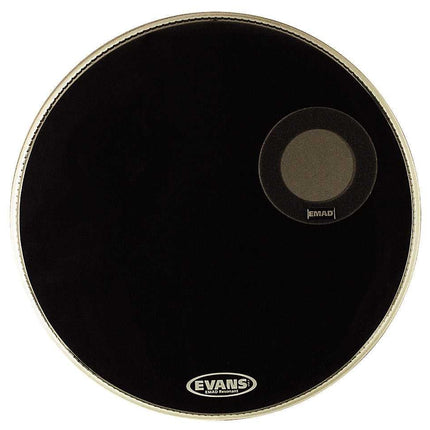 EVANS BD24REMAD 24" DERİ RESONANT KİCK SİYAH ÖN SÜNGERLİ