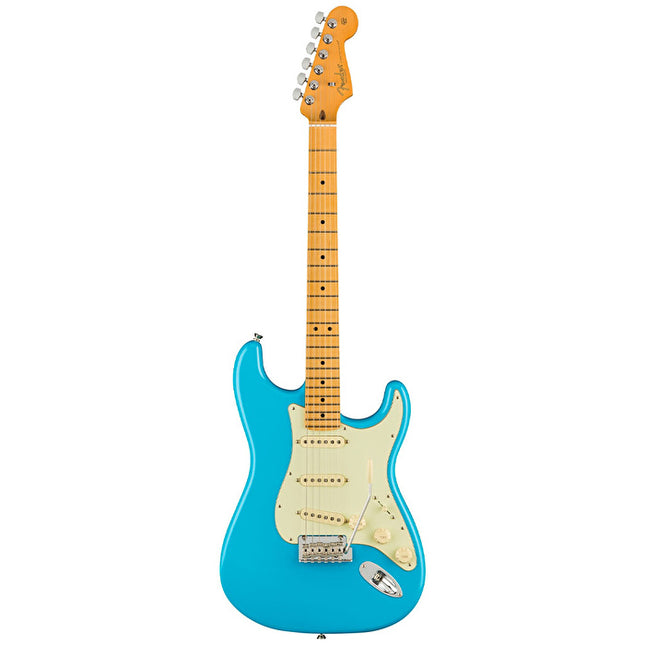 Fender 0113902719 American Professional II Stratocaster Elektro Gitar (Miami Blue) | Canlı Miami Blue Renk Akçaağaç Klavye ve Geliştirilmiş Tremolo Bloğu