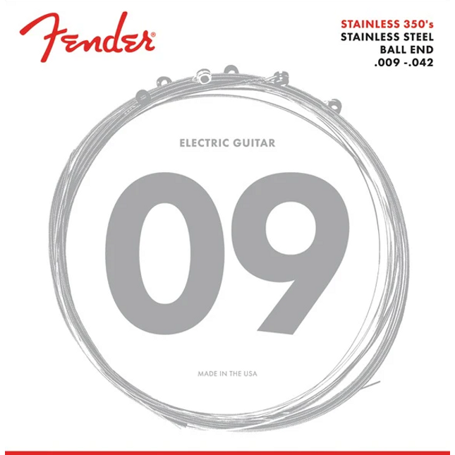 Fender Stainless 350s Stainless Steel Ball End 350L .009-.042 Electric Guitar String