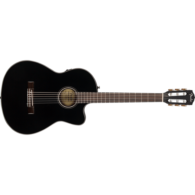 Fender CN-140SCE Nylon Thinline Black Electric Classical Guitar