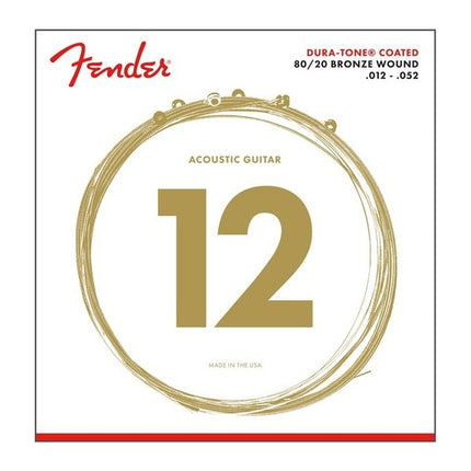 Fender Dura-Tone Coated 80/20 Acoustic Guitar String Ball End 880L 012-.052 0730880303