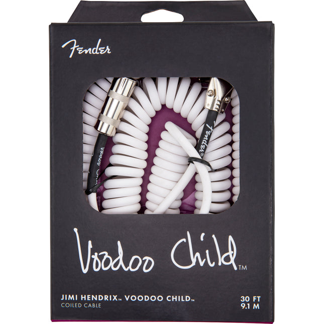 Fender Hendrix Voodoo Child Coil Straight/L End 9m White Instrument Cable