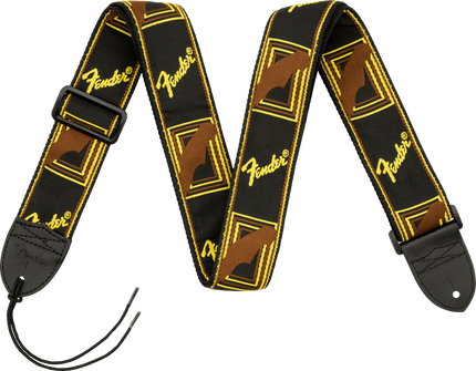 Fender Monogrammed Black/Grey/Blue Guitar Strap