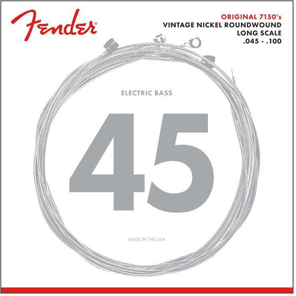 Fender Original 7150 Bass Strings Pure Nickel Roundwound Long Scale Ggs 7150ML .045-.100 String Sets - Bass Gitar Teli 0737150405