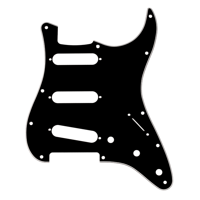 Fender Pickguard Stratocaster S/S/S 11-Hole Mount B/W/B 3-Ply Pickguard