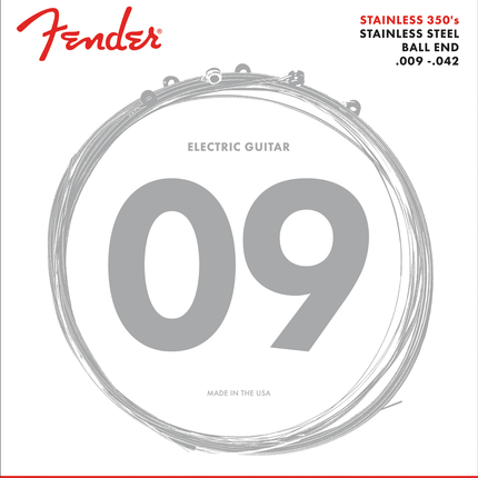 Fender Stainless 350s Stainless Steel Ball End 350R .010-.046 Electric Guitar String