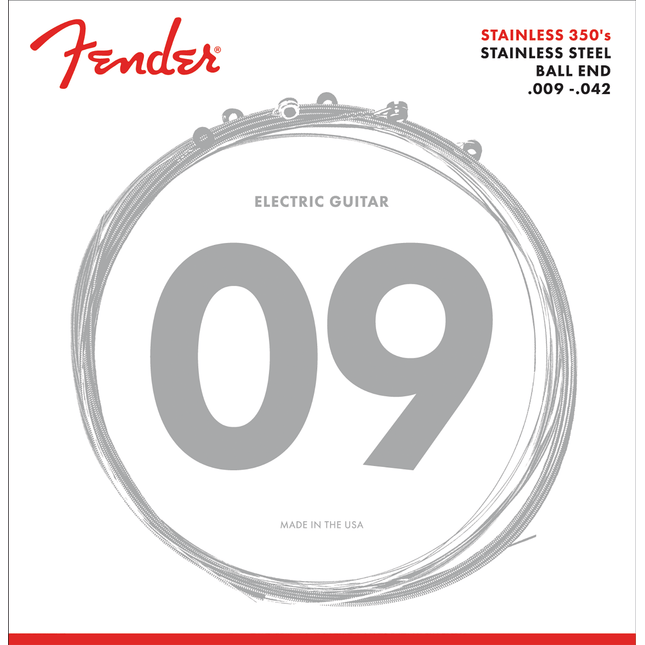 Fender Stainless 350s Stainless Steel Ball End 350R .010-.046 Electric Guitar String