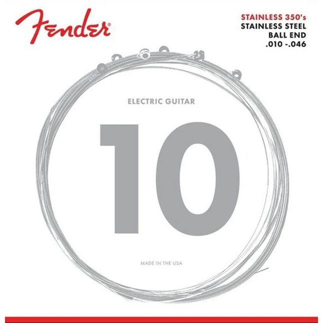 Fender Stainless 350s Stainless Steel Ball End 350R .010-.046 Electric Guitar String