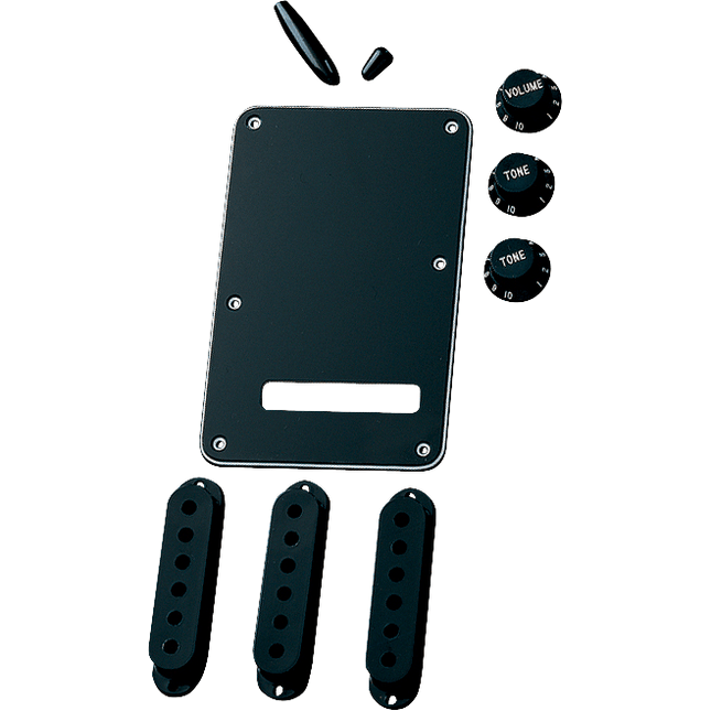 Fender Stratocaster Black Manyetik Kapağı Aksesuar Kiti