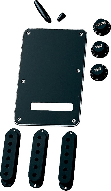 Fender Stratocaster Black Pickup Cover Accessory Kit