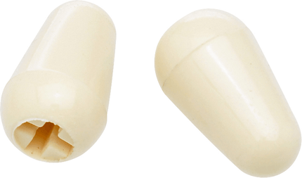 Fender Stratocaster Switch Tips White 2 Control Knob