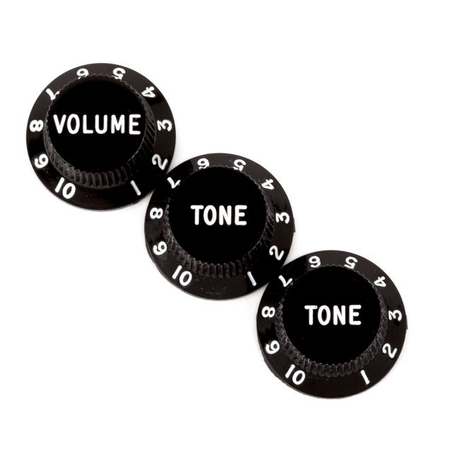 Fender Stratocaster White Volume Tone Tone 3 Control Knob