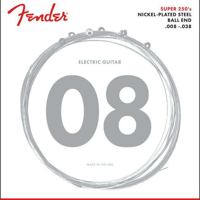 Fender Super 250 Nickel Plated Steel Ball End 250L .009-.042 Electric Guitar String