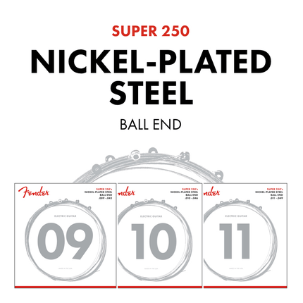 Fender Super 250 Nickel Plated Steel Ball End 250RH .010-.052 Electric Guitar String