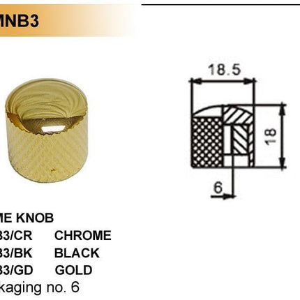 GİTAR POT. DÜĞME BAŞLIĞI (KUBBELİ) METAL, GOLD, (1