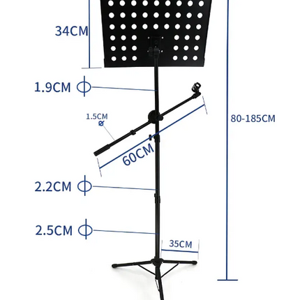 HBK Mikrofon Standlı Delikli Nota Sehpası P-06HV