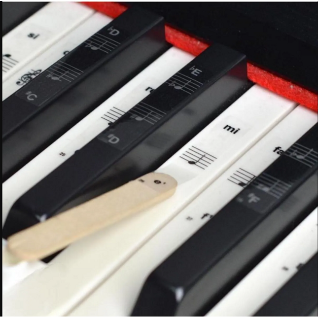 HBK Piyano Org Klavye Tuşları Için Siyah Nota Sticker Etiketi Aksesuarı 37-49-54-61-88 Tuşlara Uygun