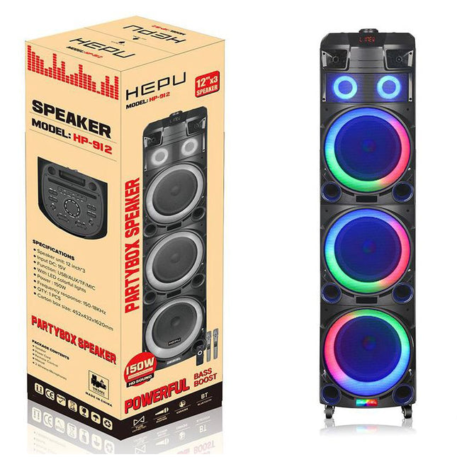 Hepu HP-918 3*12 Super Bass Party Box Bluetooth Speaker