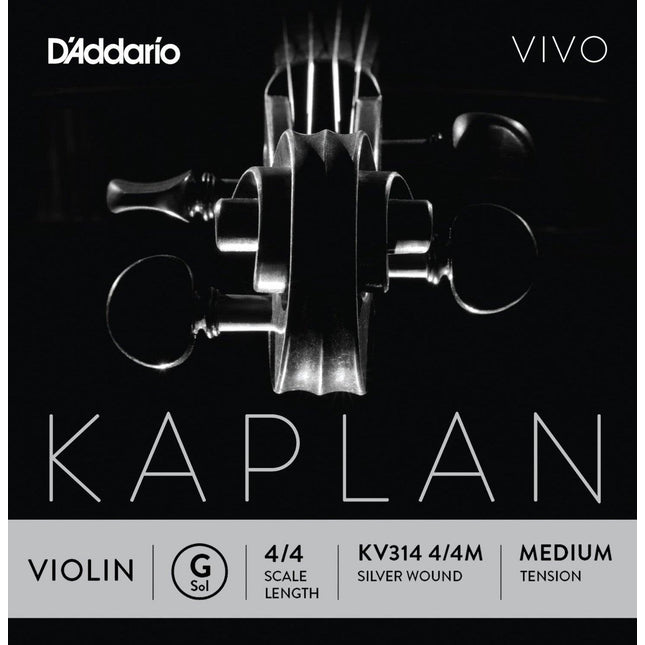 DADDARIO KV314 KEMAN TEK TEL, KAPLAN VIVO, 4/4, G-(SOL), MEDIUM