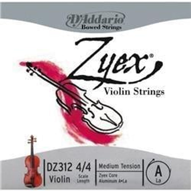 DADDARIO DZ312 KEMAN TEK TEL, ZYEX, 4/4 , MEDIUM, A-(LA), ALÜMİNYUM