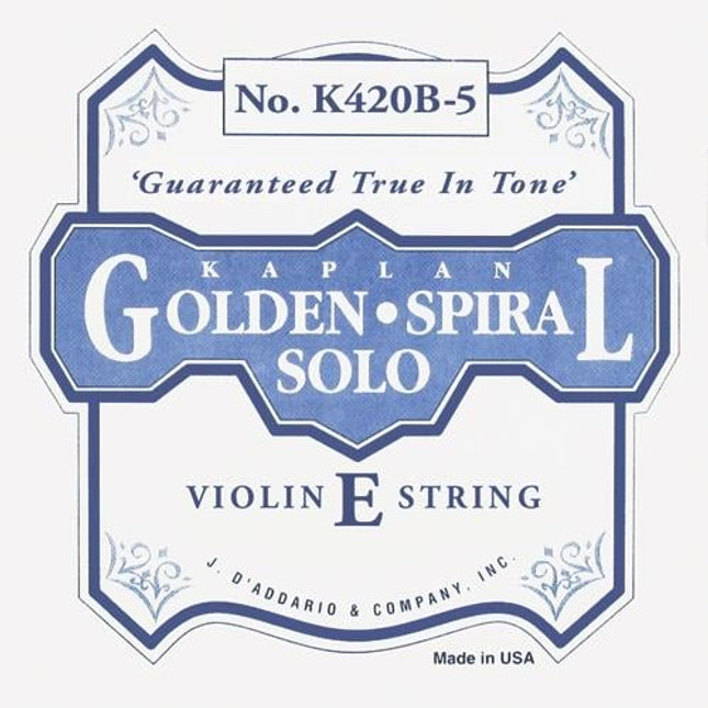 DADDARIO K420B5 KEMAN TEK TELİ, KAPLAN, GOLDEN SPIRAL SOLO, E-(Mİ), HEAVY