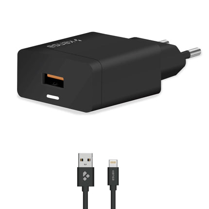 Kensa USB Wall Charger Lightning FC-200 Fast Charging Cable White
