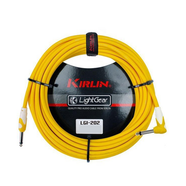 Kirlin LGI-202YE 1/4'' Mono Düz Uç - Dik Açılı 3 Metre Kablo
