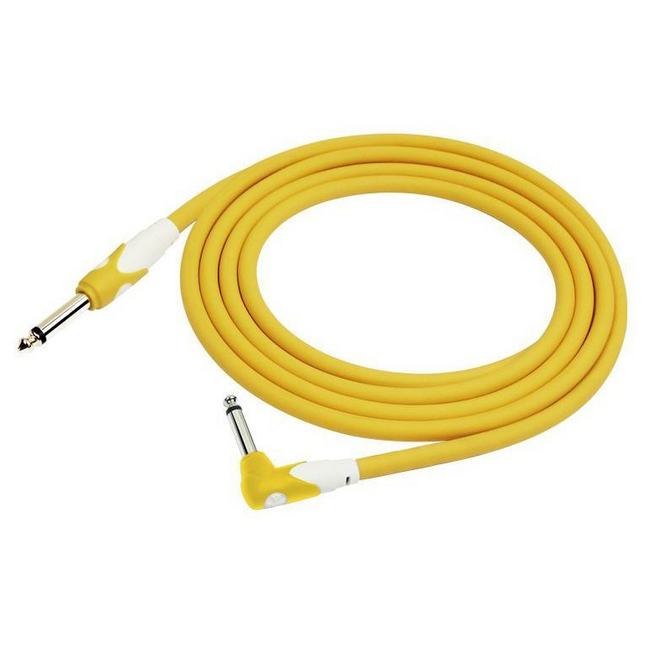 Kirlin LGI-202YE 1/4'' Mono Düz Uç - Dik Açılı 3 Metre Kablo