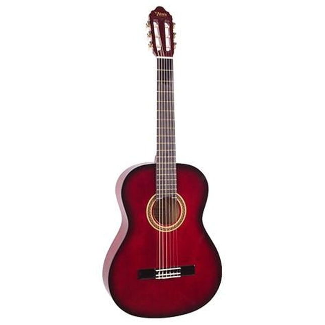 VALENCIA VC102TRDS KLASİK GİTAR, 1/2, KIRMIZI SUNBURST, SAP ÇELİKLİ
