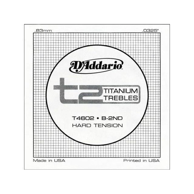 DADDARIO T4602 KLASİK TEK TEL, T2 SERİSİ, TITANIUM TREBLES, E-(Mİ), (0,81MM), HARD