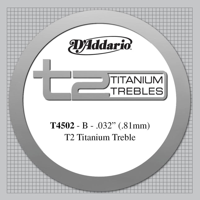 DADDARIO T4502 KLASİK TEK TEL, T2 SERİSİ, TITANIUM TREBLES, E-(Mİ), (0,81MM), NORMAL