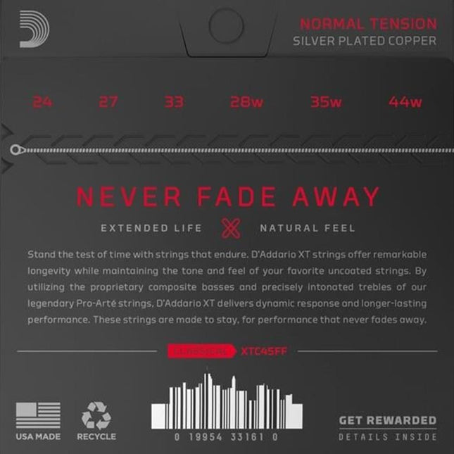 DADDARIO XTC45FF KLASİK GİTAR TEL SETİ, COATED, NORMAL TENSION